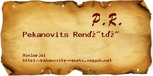 Pekanovits Renátó névjegykártya